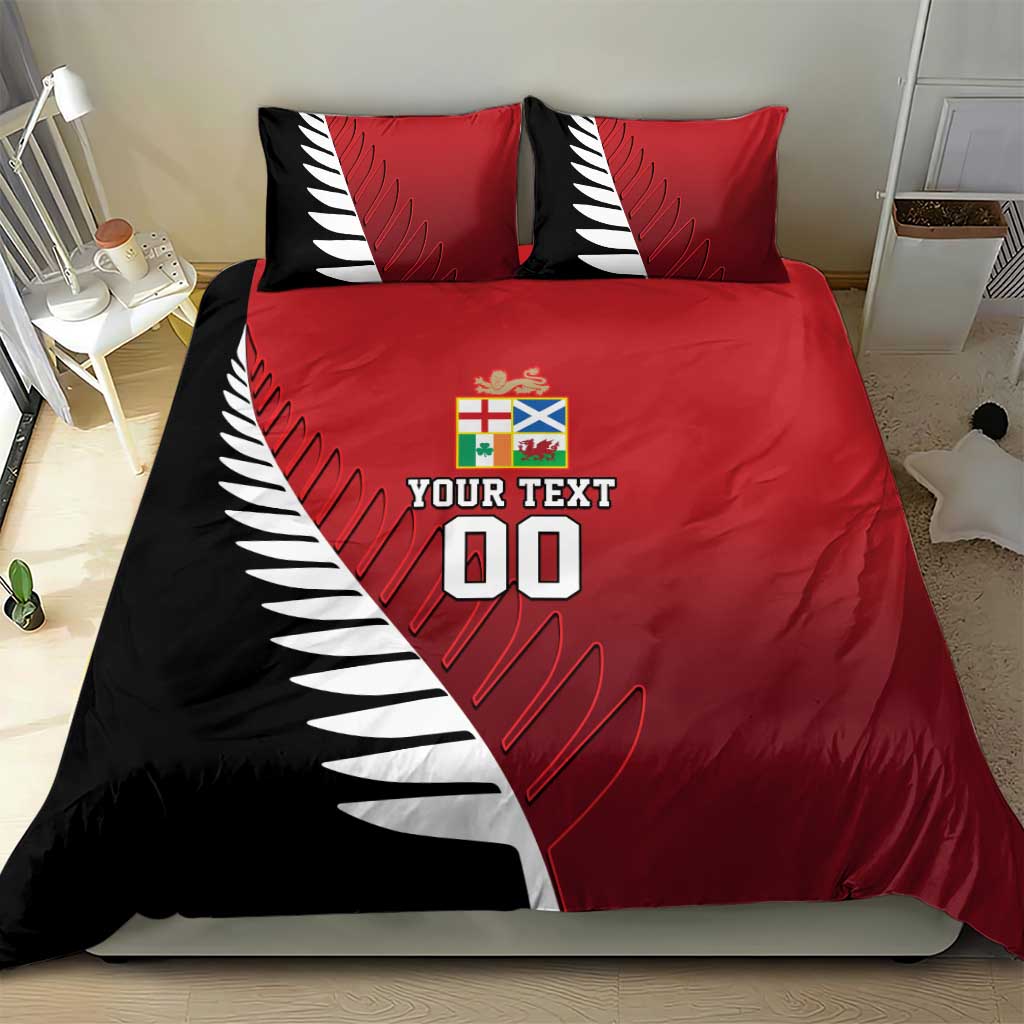 Custom British Lions New Zealand Bedding Set Half Black Fern