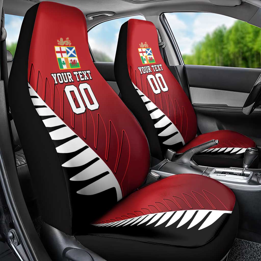 Custom British Lions New Zealand Car Seat Cover Half Black Fern