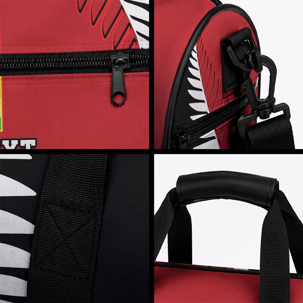 Custom British Lions New Zealand Duffle Bag Half Black Fern LT9 - Polynesian Pride