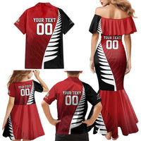 Custom British Lions New Zealand Family Matching Mermaid Dress and Hawaiian Shirt Half Black Fern LT9 - Polynesian Pride