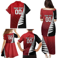 Custom British Lions New Zealand Family Matching Puletasi and Hawaiian Shirt Half Black Fern LT9 - Polynesian Pride
