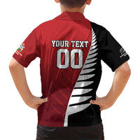 Custom British Lions New Zealand Family Matching Short Sleeve Bodycon Dress and Hawaiian Shirt Half Black Fern LT9 - Polynesian Pride