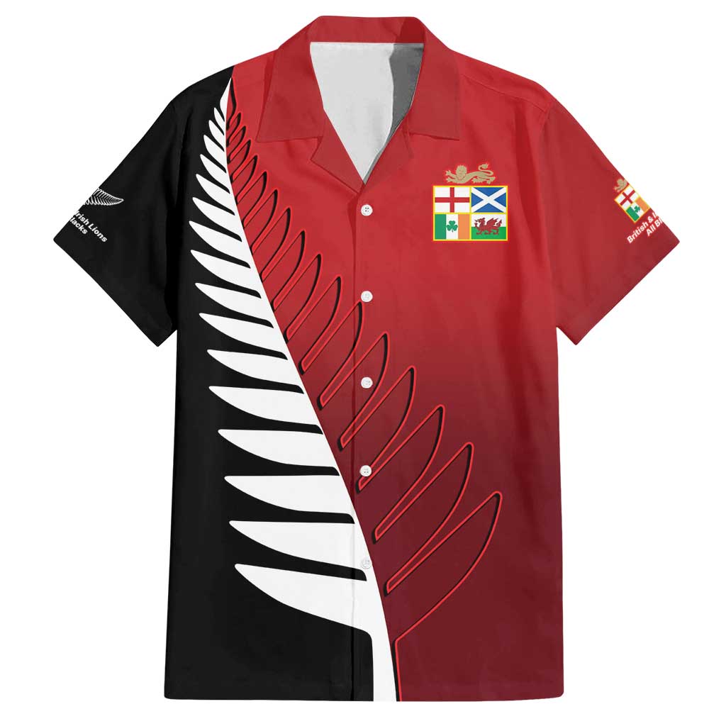 Custom British Lions New Zealand Family Matching Tank Maxi Dress and Hawaiian Shirt Half Black Fern