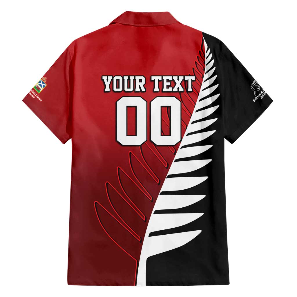 Custom British Lions New Zealand Hawaiian Shirt Half Black Fern