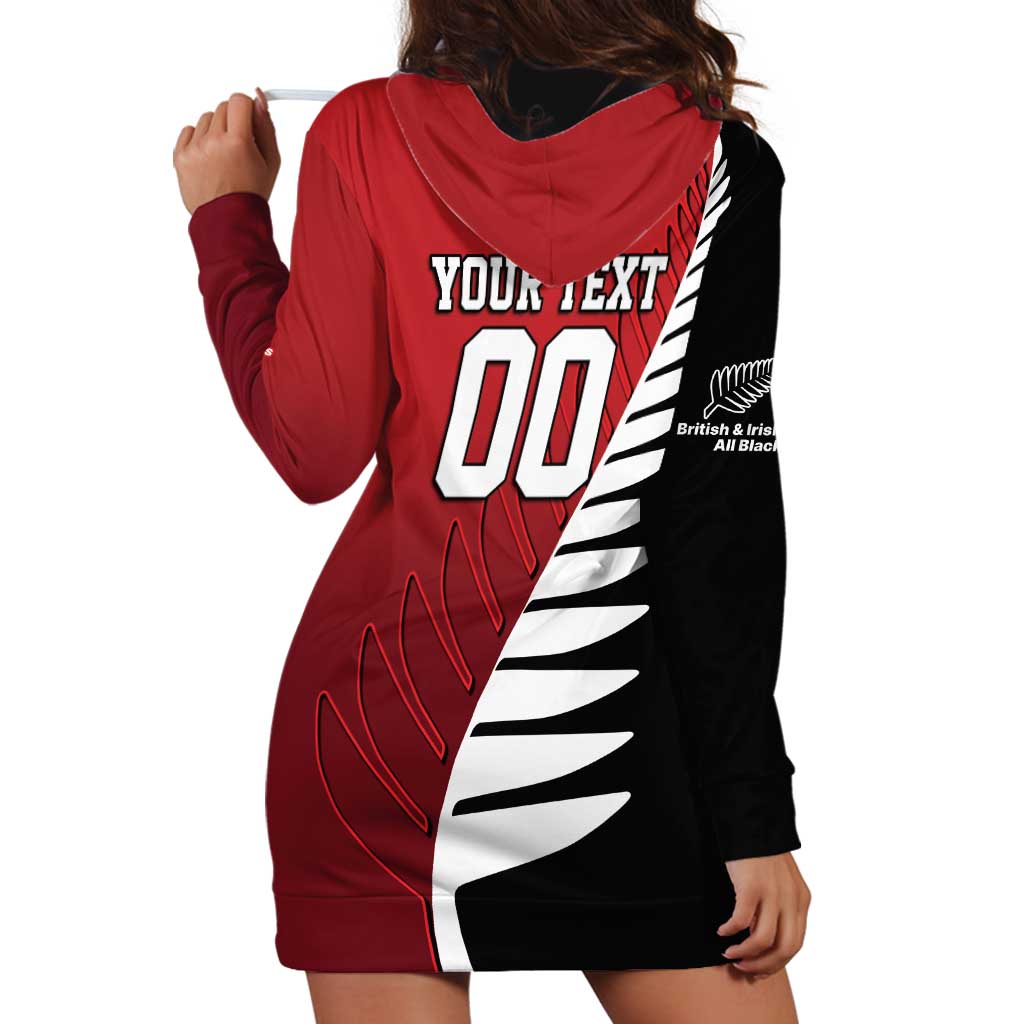 Custom British Lions New Zealand Hoodie Dress Half Black Fern