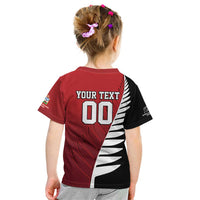 Custom British Lions New Zealand Kid T Shirt Half Black Fern