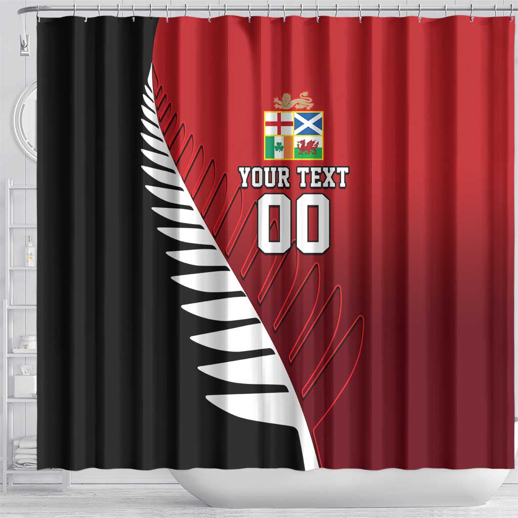 Custom British Lions New Zealand Shower Curtain Half Black Fern