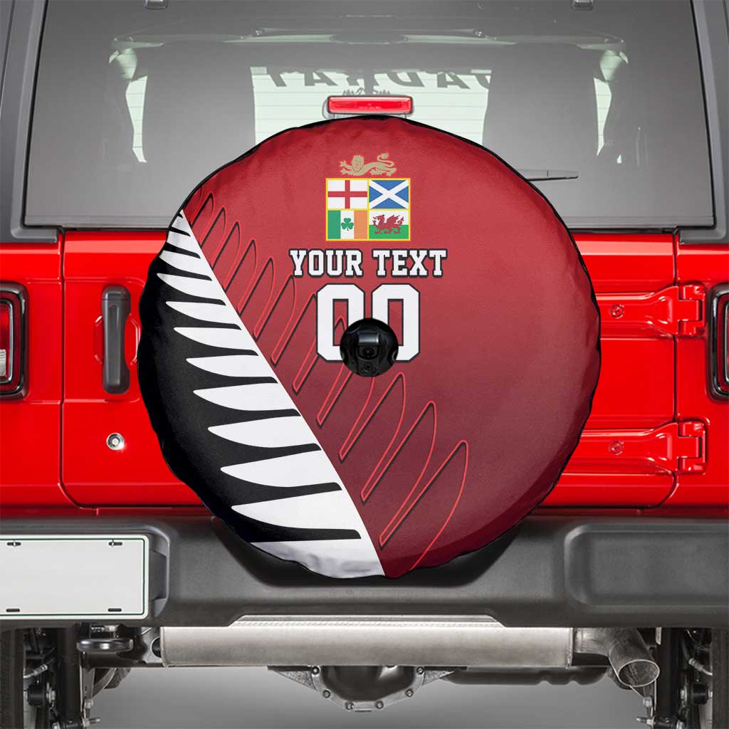 Custom British Lions New Zealand Spare Tire Cover Half Black Fern
