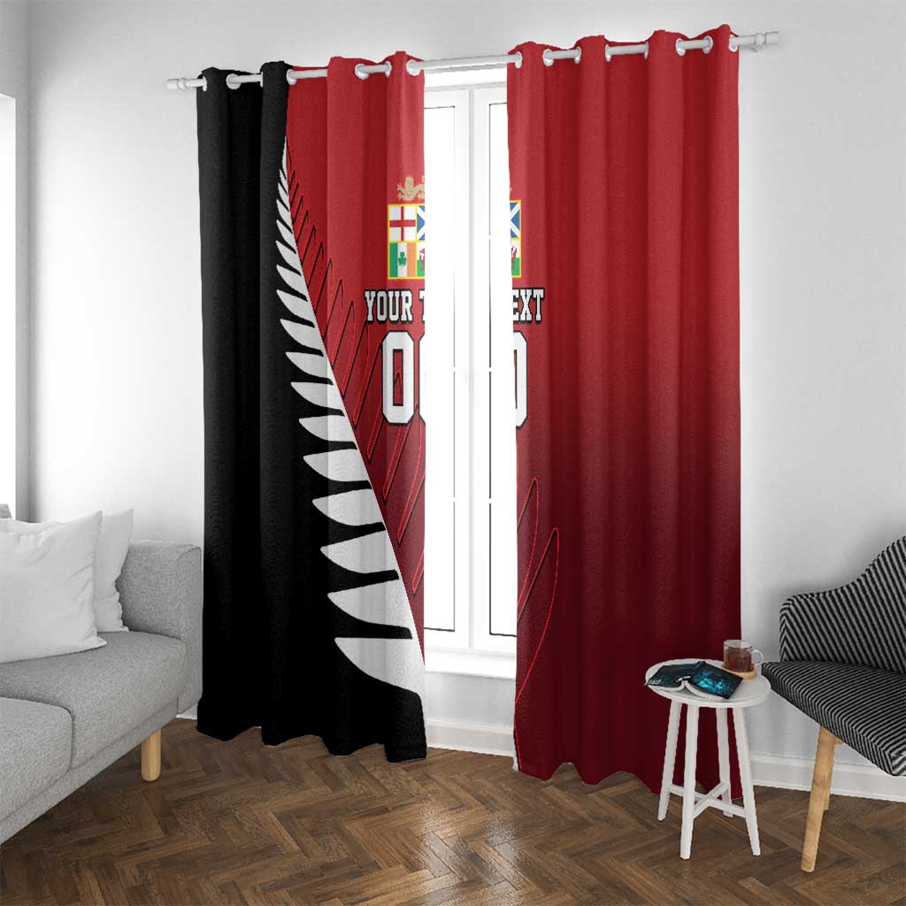 Custom British Lions New Zealand Window Curtain Half Black Fern