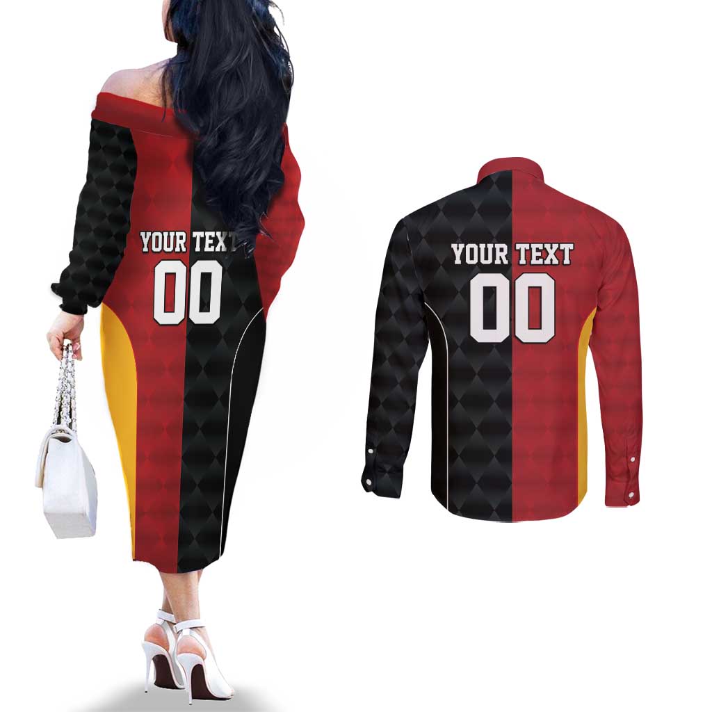 Custom British Lions New Zealand Couples Matching Off The Shoulder Long Sleeve Dress and Long Sleeve Button Shirt Sporty Style LT9 - Polynesian Pride