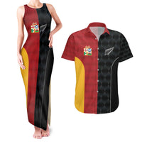 Custom British Lions New Zealand Couples Matching Tank Maxi Dress and Hawaiian Shirt Sporty Style LT9 Black - Polynesian Pride