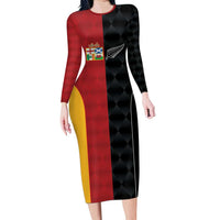 Custom British Lions New Zealand Family Matching Long Sleeve Bodycon Dress and Hawaiian Shirt Sporty Style LT9 Mom's Dress Black - Polynesian Pride