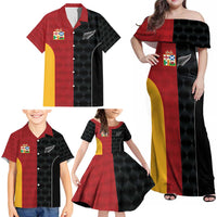 Custom British Lions New Zealand Family Matching Off Shoulder Maxi Dress and Hawaiian Shirt Sporty Style LT9 - Polynesian Pride