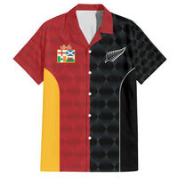 Custom British Lions New Zealand Family Matching Off Shoulder Maxi Dress and Hawaiian Shirt Sporty Style LT9 Dad's Shirt - Short Sleeve Black - Polynesian Pride