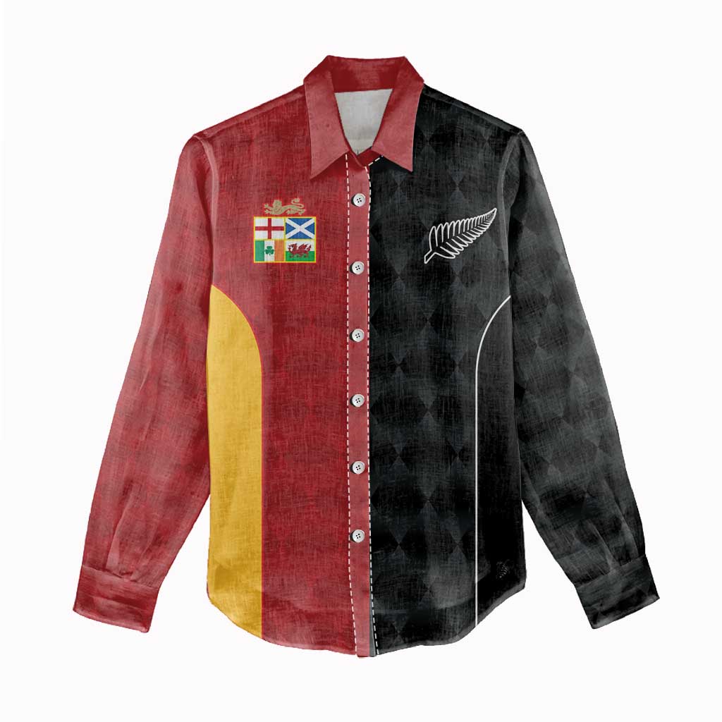 Custom British Lions New Zealand Women Casual Shirt Sporty Style