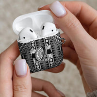 Fiji Custom Rugby National Heritage AirPods Case Black Traditional Masi Inspired