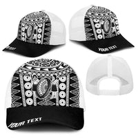 Fiji Personalized Rugby National Heritage Baseball Net Cap Black Traditional Masi Inspired