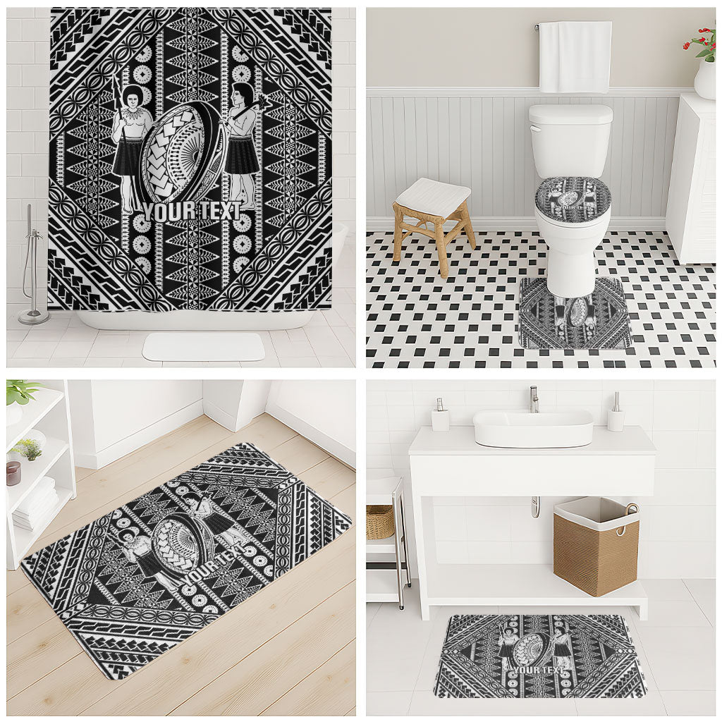 Fiji Custom Rugby National Heritage Bathroom Set Black Traditional Masi Inspired