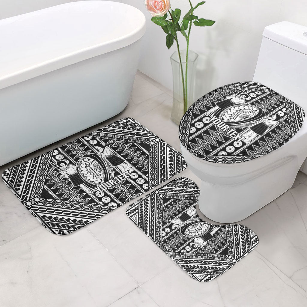 Fiji Custom Rugby National Heritage Bathroom Set Black Traditional Masi Inspired