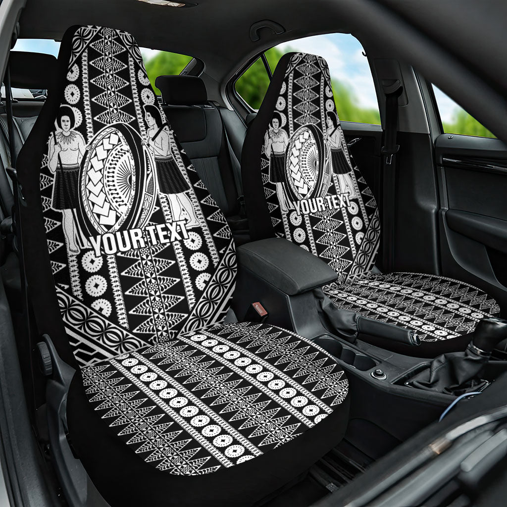 Fiji Custom Rugby National Heritage Car Seat Cover Black Traditional Masi Inspired