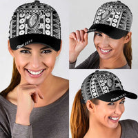 Fiji Personalized Rugby National Heritage Classic Cap Black Traditional Masi Inspired