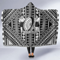 Fiji Custom Rugby National Heritage Hooded Blanket Black Traditional Masi Inspired