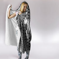 Fiji Custom Rugby National Heritage Hooded Blanket Black Traditional Masi Inspired