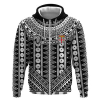 Fiji Custom Rugby National Heritage Hoodie Black Traditional Masi Inspired