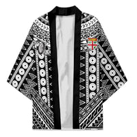 Fiji Custom Rugby National Heritage Kimono Black Traditional Masi Inspired