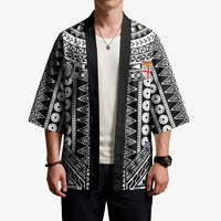 Fiji Custom Rugby National Heritage Kimono Black Traditional Masi Inspired