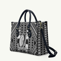 Fiji Custom Rugby National Heritage Leather Bag Black Traditional Masi Inspired