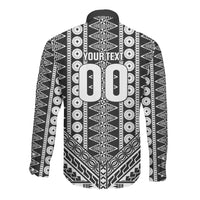 Fiji Custom Rugby National Heritage Long Sleeve Button Shirt Black Traditional Masi Inspired