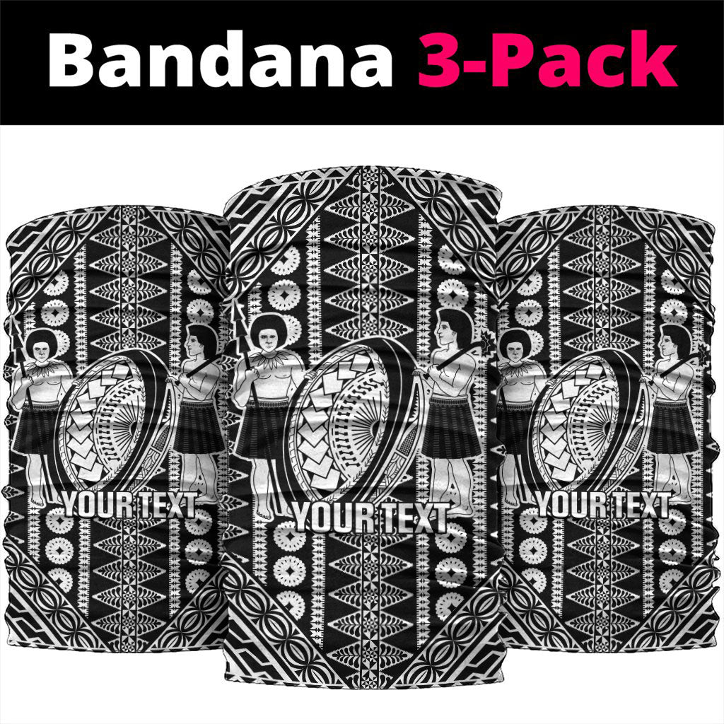 Fiji Custom Rugby National Heritage Neck Gaiter Black Traditional Masi Inspired