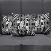 Fiji Custom Rugby National Heritage Pillow Cover Black Traditional Masi Inspired