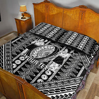Fiji Custom Rugby National Heritage Quilt Bed Set Black Traditional Masi Inspired