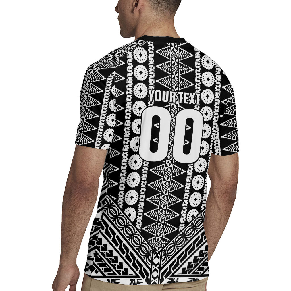 Fiji Custom Rugby National Heritage Rugby Jersey Black Traditional Masi Inspired