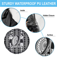 Fiji Custom Rugby National Heritage Spare Tire Cover Black Traditional Masi Inspired