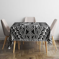 Fiji Custom Rugby National Heritage Tablecloth Black Traditional Masi Inspired