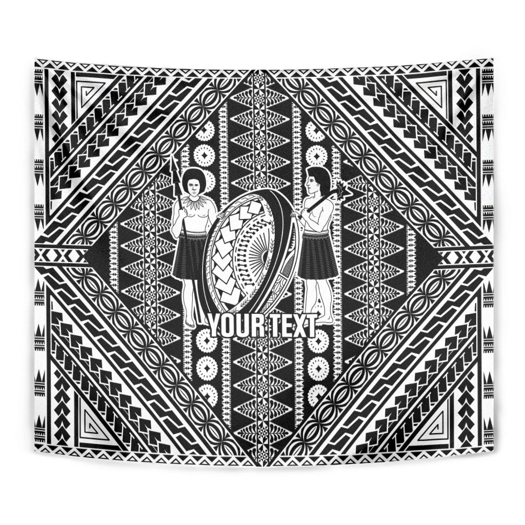 Fiji Custom Rugby National Heritage Tapestry Black Traditional Masi Inspired
