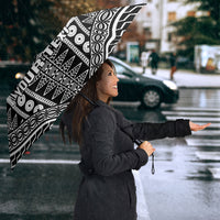 Fiji Custom Rugby National Heritage Umbrella Black Traditional Masi Inspired