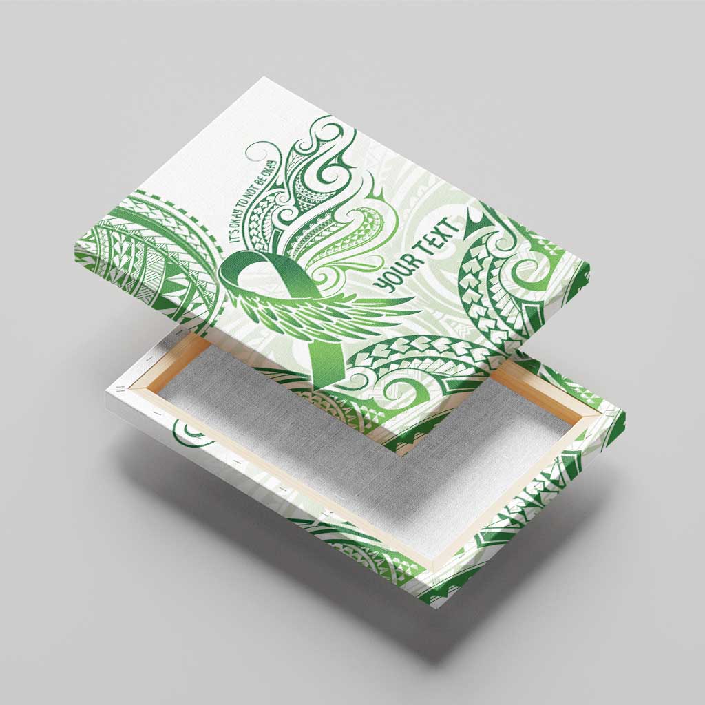 Its Okay Green Ribbon Personalised Canvas Wall Art Polynesian Depression Awareness