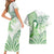 Its Okay Green Ribbon Personalised Couples Matching Short Sleeve Bodycon Dress and Hawaiian Shirt Polynesian Depression Awareness