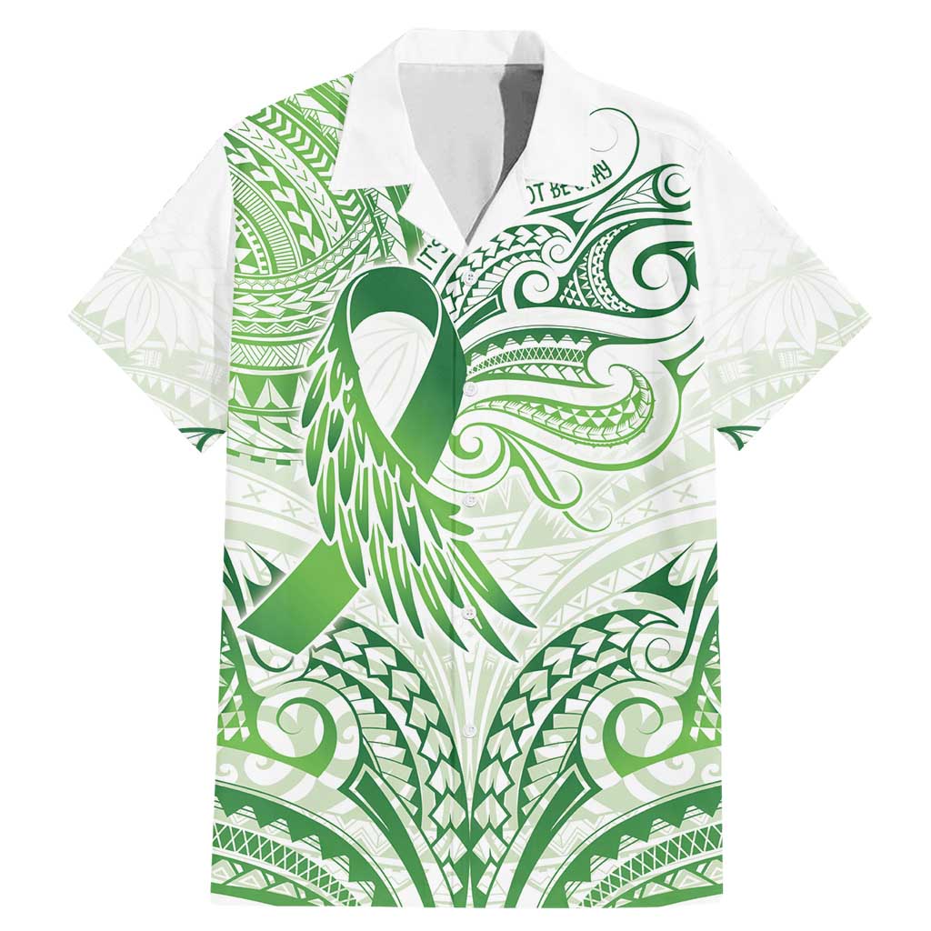 Its Okay Green Ribbon Personalised Family Matching Mermaid Dress and Hawaiian Shirt Polynesian Depression Awareness