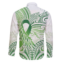 Its Okay Green Ribbon Personalised Family Matching Mermaid Dress and Hawaiian Shirt Polynesian Depression Awareness