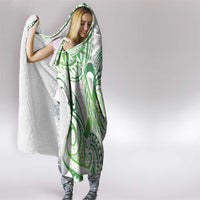 Its Okay Green Ribbon Personalised Hooded Blanket Polynesian Depression Awareness