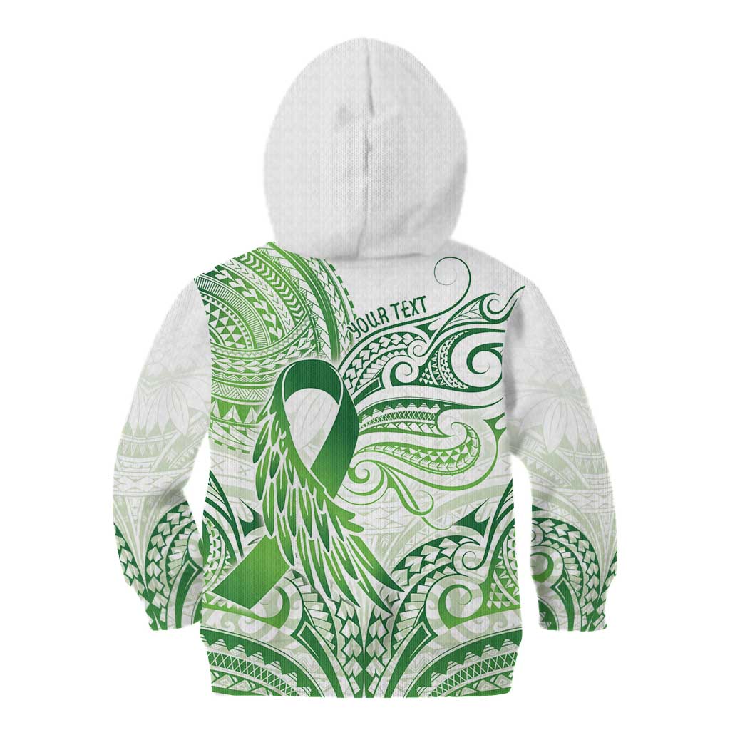 Its Okay Green Ribbon Personalised Kid Hoodie Polynesian Depression Awareness