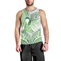 Its Okay Green Ribbon Personalised Men Tank Top Polynesian Depression Awareness