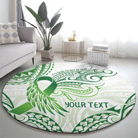 Its Okay Green Ribbon Personalised Round Carpet Polynesian Depression Awareness