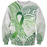 Its Okay Green Ribbon Personalised Sweatshirt Polynesian Depression Awareness