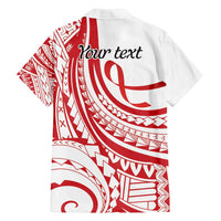 Know Your Status Red Ribbon Personalised Family Matching Summer Maxi Dress and Hawaiian Shirt Polynesian AIDS Awareness